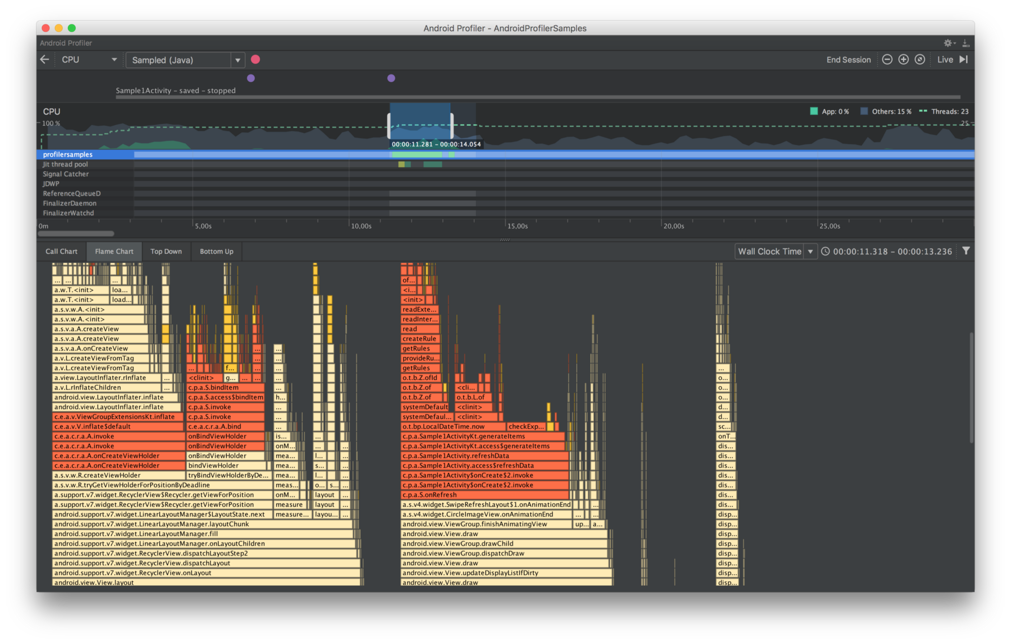 Android profiler как пользоваться